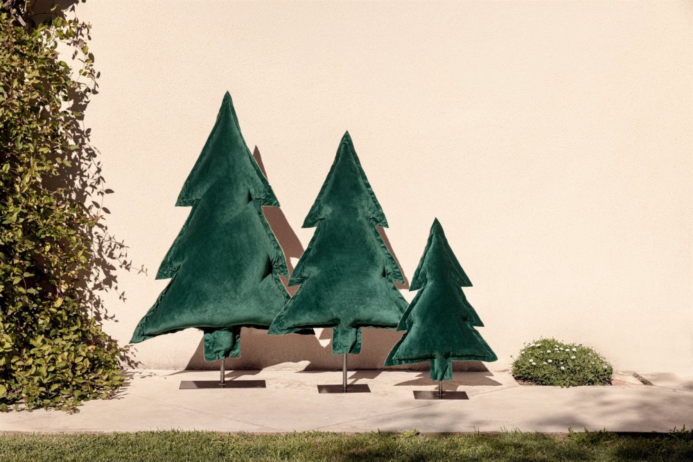 Les sapins lumineux verts