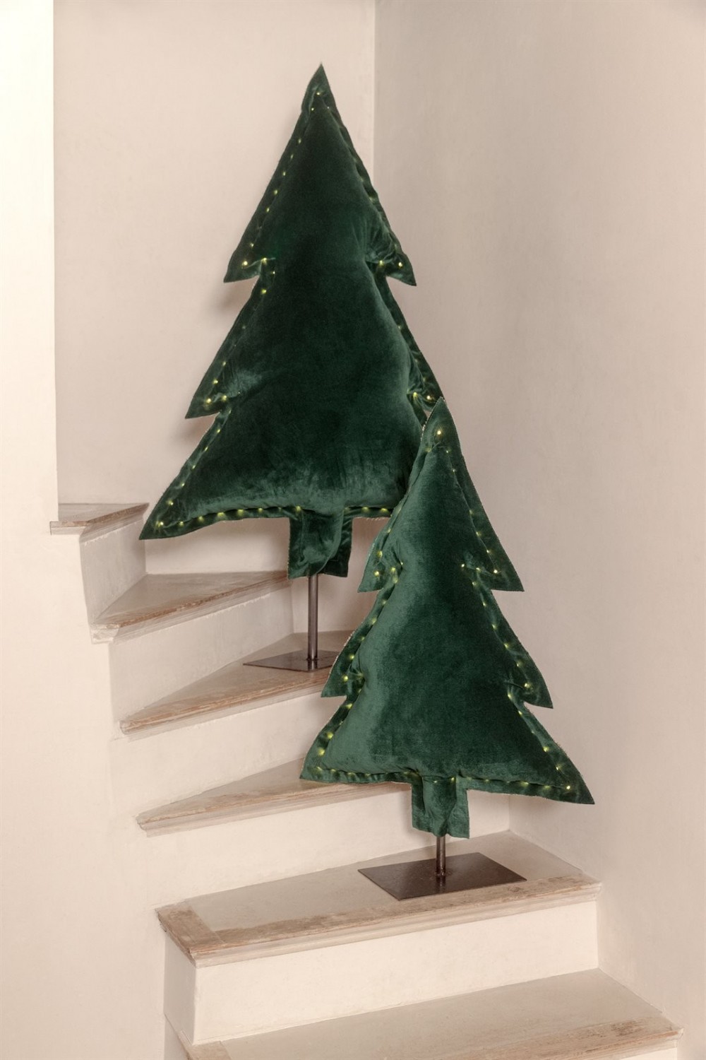 Les sapins lumineux verts